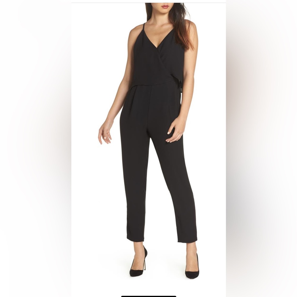 19 Cooper Blue Large Deep V-Neck Sleeveless Jumpsuit